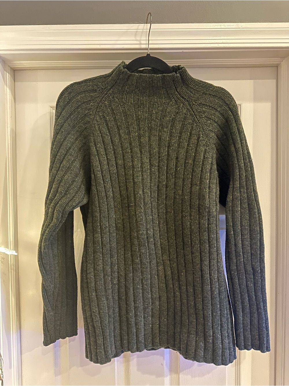 J. Crew Olive Ribbed Turtleneck Sweater